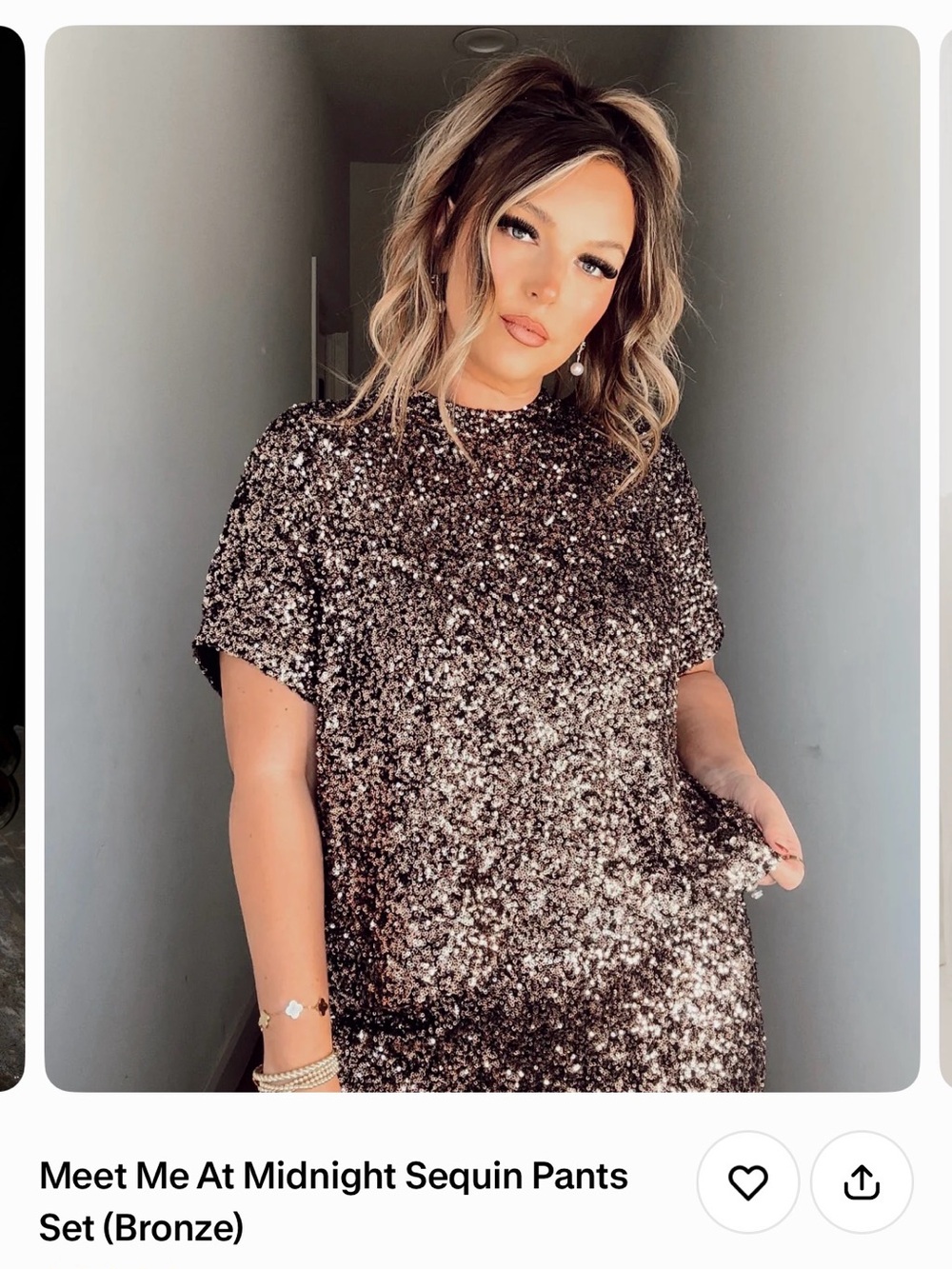 Bourbon & Belles gold sequin matching set